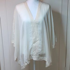 Cream sheer and lace caftan Size S/M